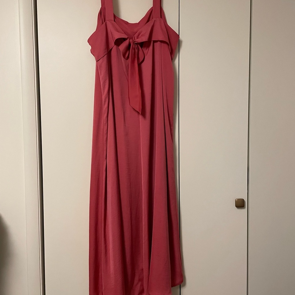 Banana Republic Factory Pink Layered Slip Dress With Bow in Back
